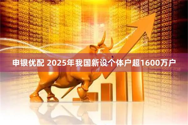 申银优配 2025年我国新设个体户超1600万户